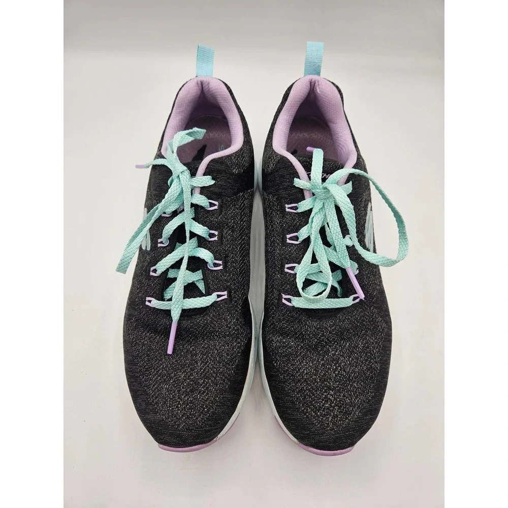 Skechers Women's Arch Fit Comfy Wave‎ Gray Purple Blue Laces Size 7
